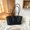 Black, variant on Woven Tote Bag for Women, Large Capacity Summer Beach Shoulder Handbag
