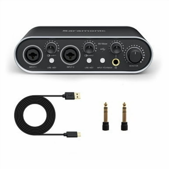 Saramonic MV-Mixer 2-Channel 24-bit/192kHz Audio Interface for Mac & Windows with 2x XLR-1/4 Combo Inputs for Mic, Instrument & Line Signals