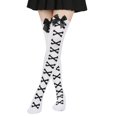 thumbnail image 4 of Zijinkuiwen Women's Knee High Bow Decor Pattern Socks Stretchy Novelty Style Socks for Cosplay Party Gothic Daily Fashion Outfits,Black,One Size, 4 of 4