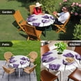 thumbnail image 4 of Purple Tulip Floral Round Tablecloth for 45-54 Inch Tables,Fitted Table Cover with Elastic Edge,Pastel Country White Wildflower Waterproof Outdoor Table Cloth Protector for Patio Garden Dinner Picnic, 4 of 9