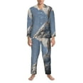 thumbnail image 3 of Gaeub Silver Dragon Mountain Peaks Mens Pajamas Set Mens Sleepwear with Long Sleeve Top & Bottoms PJs-X-Large, 3 of 7