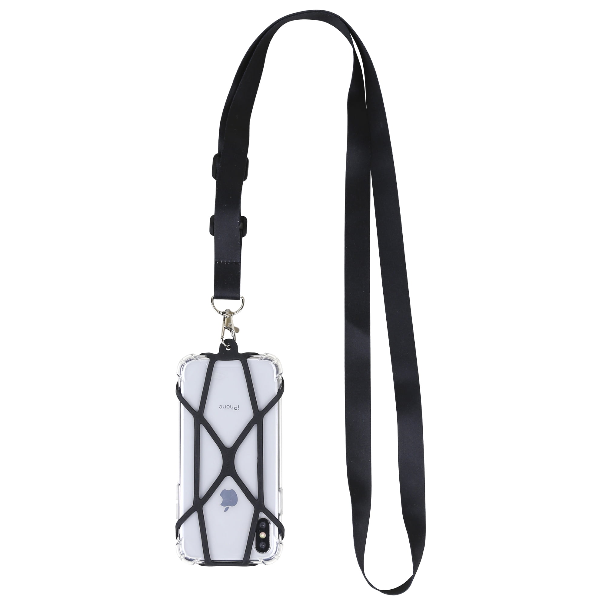 Ethnic White Black Spirius Sports Anti-Lost Universal Mobile Phone Holder Lanyard Neck Strap with Card Slot for Samsung I Phone Huawei