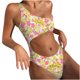 thumbnail image 1 of Conjunto de ropa de playa con estampado de bikini de una pieza con hueco floral cómodo de un solo hombro para mujer OAVQHLG3B Store lin121212, 1 of 4