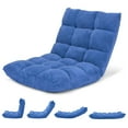 thumbnail image 1 of Costway Adjustable 14-Position Floor Chair Folding Lazy Gaming Sofa Chair Cushioned New Blue, 1 of 10