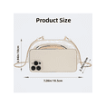 thumbnail image 5 of Women's White Clutch Purse with Gold Ring Handle Fashion Evening Handbag, 5 of 9