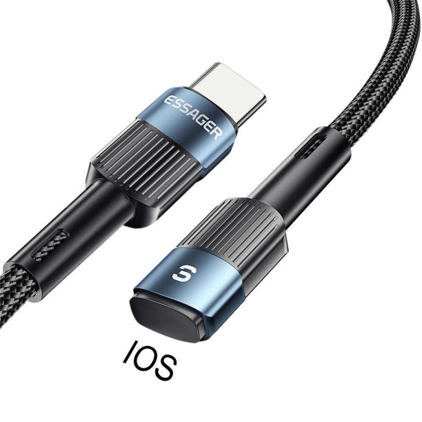 5 uds. Cable de carga de datos ESSAGER para iPhone iPad Cable de cable de teléfono móvil (2M) Azul