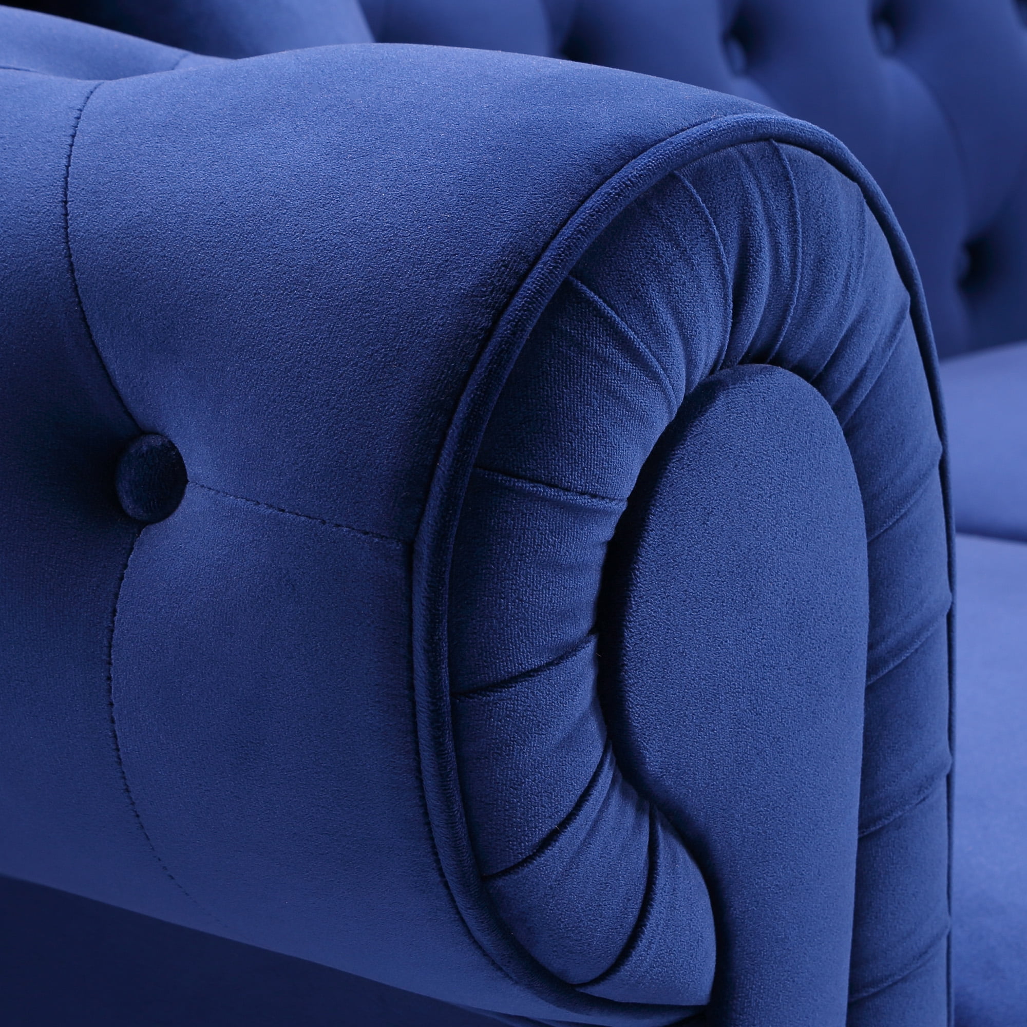 Kepooman Sectional Sofa, Blue Polyester Kepooman Sectional Sofa, Blue Polyester