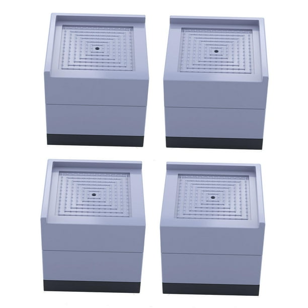4 elevadores de cama o elevadores de muebles, elevadores de cama duraderos, muebles cuadrados negros Pequeño gris