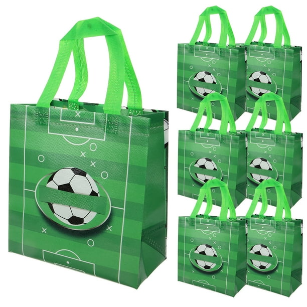 FELTECHELECTR 12 bolsas de regalo con temática de fútbol, de tela no tejida, para envolver regalos, recuerdos de fiesta.