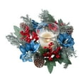 thumbnail image 4 of Christmas Wreath Decorations with Pine Cones And Berries To Decorate Candle Holders, Decorations Table Centerpiece, Artificial Red Berry＆Snowy Candle Garland, Christmas Candle Rings Wreath, 4 of 7