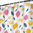 thumbnail image 3 of Yellow Pink Lemon Fruit Leaves White Pattern Shower Curtain 36"x72" ,Bathroom Decorative Shower Curtains Set with 12 Hooks,Modern Waterproof Washable Shower Curtain, 3 of 6