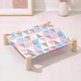 thumbnail image 1 of 1 juego (color) Cama para mascotas de lona de madera maciza Cama para perros Cama para gatos Hamaca cuadrangular para mascotas y gatos Cama de madera lavable desmontable, 1 of 5