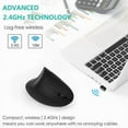 thumbnail image 4 of Lekvey Ergonomic Mouse, Wireless Mouse 2.4 GHz Optical Vertical Wireless Mice : Levels 6 Buttons, for Laptop, PC, Computer, Desktop, Notebook etc, Black, 4 of 4