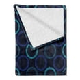 thumbnail image 2 of Geometric Soft Flannel Fleece Throw Blanket, Scribble Art Style Circles Ring Shapes on Dark Background, Cozy Plush for Indoor and Outdoor Use, 50" x 60", Blue Violet Pale Blue, by Ambesonne, 2 of 5