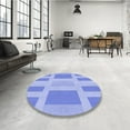 thumbnail image 4 of Ahgly Company Machine Washable Indoor Square Transitional Light Slate Blue Area Rugs, 8' Square, 4 of 7