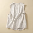 thumbnail image 3 of Fancifize Summer Vest for Women V Neck Button Up Lightweight Sleeveless Jackets Vintage Casual Outerwear, 3 of 5