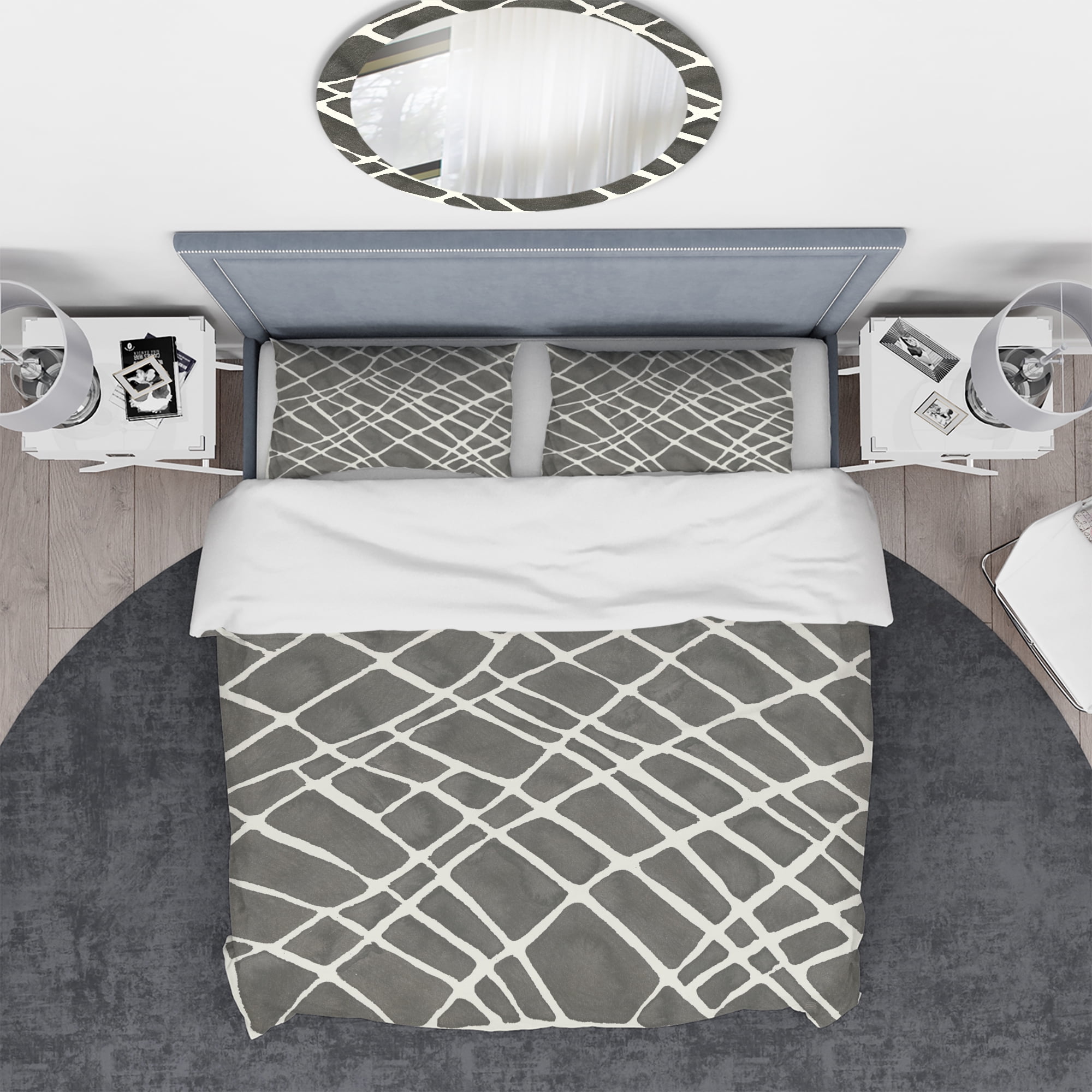 Designart 'Minimalist Graphics V' Geometric Duvet Cover Set