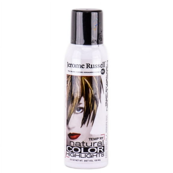 Jerome Russell BNatural Color Highlights Spray - True Black - 3.5 oz - Pack of 1 with Sleek Comb