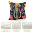 thumbnail image 4 of FUMJ Colorful Elephant and Leaf Throw Pillow Covers Square Couch Pillowcase Modern Farmhouse Decorative Cushion Cover for Sofa Living Room, 4 of 5