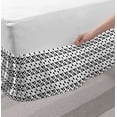 thumbnail image 2 of Abstract Bed Skirt, Continuous Monochromatic Curved Flower Like Motifs Illustration Print, Elastic Bedskirt Dust Ruffle Wrap Around for Bedding Decor, 4 Sizes, White and Charcoal Grey, by Ambesonne, 2 of 2