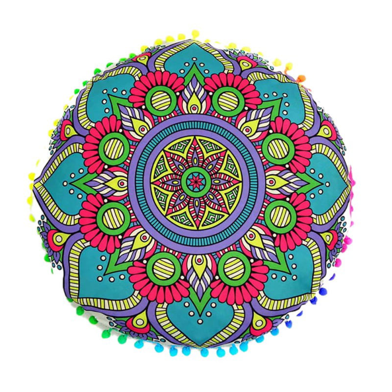 34" Indian Mandala Round Floor Cushion Cover Yoga Pillow Boho Decor Meditation