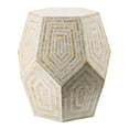 thumbnail image 2 of 18x18x21" Hexagonal Capes Capiz Stool, Cream/Yellow, 2 of 9