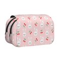 thumbnail image 1 of Disketp Rabbit And Cherry Estuche de Lápices de Doble Capa con Tapa Abatible y Cremallera, Organizador Escolar para Adolescentes y Adultos, 1 of 7