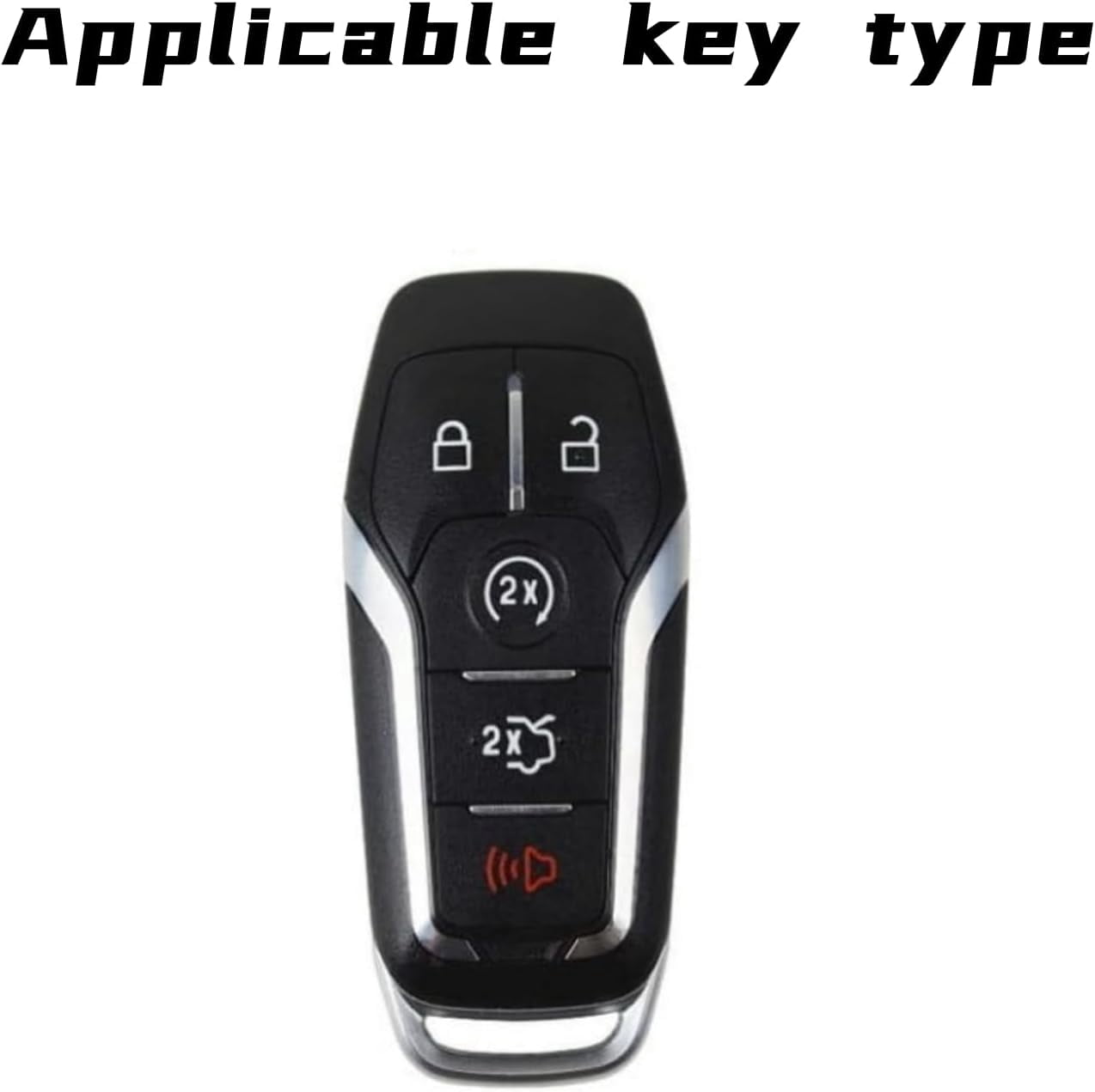 Heavy Key Fob Cover Case Protector for Ford, Keychain, Accessories for Ford F150 Mustang Explorer Edge Fusion Lincoln MKZ MKC MKX(Model-B Black)