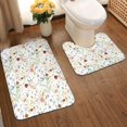 thumbnail image 2 of Yiaed Wildflower Watercolor Print Bathroom Mat Set 2 Pieces Mat Anti-Skid Pad Ultra Soft and Absorbent Bathroom Bath Mat Contour Bath Rugs for Toilet Base, 2 of 6