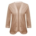 thumbnail image 2 of Winter Polyester Long Sleeve Cardigan for Women Yellow Leisure Solid Color Wide Neck Split Sleeves Weekend Women's Nine Quarter Casual Jacket Top M, 2 of 5
