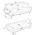 thumbnail image 6 of Furvclv 74.41 Inch Teddy Velvet Sofa Bed Futon Couch Small Lounger Sofa With Separate Adjustment Backrest 2-Seat Tufted Couch For Living Room Bedroom Office Apartment, 6 of 9