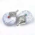 thumbnail image 2 of U8MO 50pcs Resin Alloy Enamel Drop Pendants Smooth Dangle Charms DIY Craft 40x27mm-White, 2 of 2