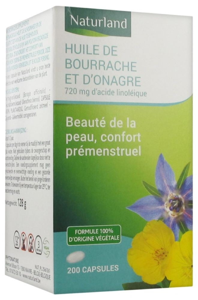 Naturland Borage and Evening Primrose Oil 200 Capsules