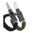 thumbnail image 1 of Dos pulseras de emergencia al aire libre, acero inoxidable negro y verde, seguras y portátiles, paraguas de 7 núcleos con pulsera de supervivencia con cuchillo, 1 of 10