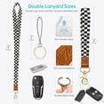 thumbnail image 4 of Black and White Checkered 2-in-1 ID Badge Holder & Lanyard Wallet for Teachers,Nurse,Professionals-Cute Zippered  Pouch,Removable Wristlet &  Lanyard,5 Card Slots Stylish Work Essential, 4 of 6