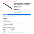 thumbnail image 2 of Front Steering Damper - Compatible with 2001 - 2004 Mercedes-Benz SLK320 2002 2003, 2 of 2