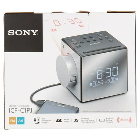Sony - AM/FM Dual-Alarm Clock Radio - Black/Silver