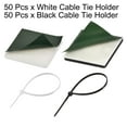 thumbnail image 3 of 30mmx30mm Nylon Adhesive Cable Tie Mount with Screw Hole White and Black Total 100 Set, 3 of 5