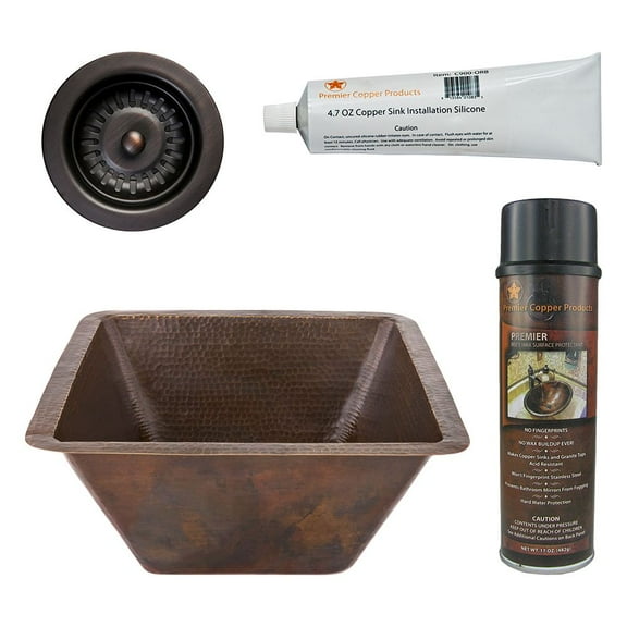 Premier Copper Products BSP5_BS17DB-D Bar Sink and Drain Package