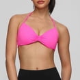 thumbnail image 2 of hoksml Halter Neck Ruched Bra for Women Wireless Comfort Bralette with Adjustable Straps, 2 of 9