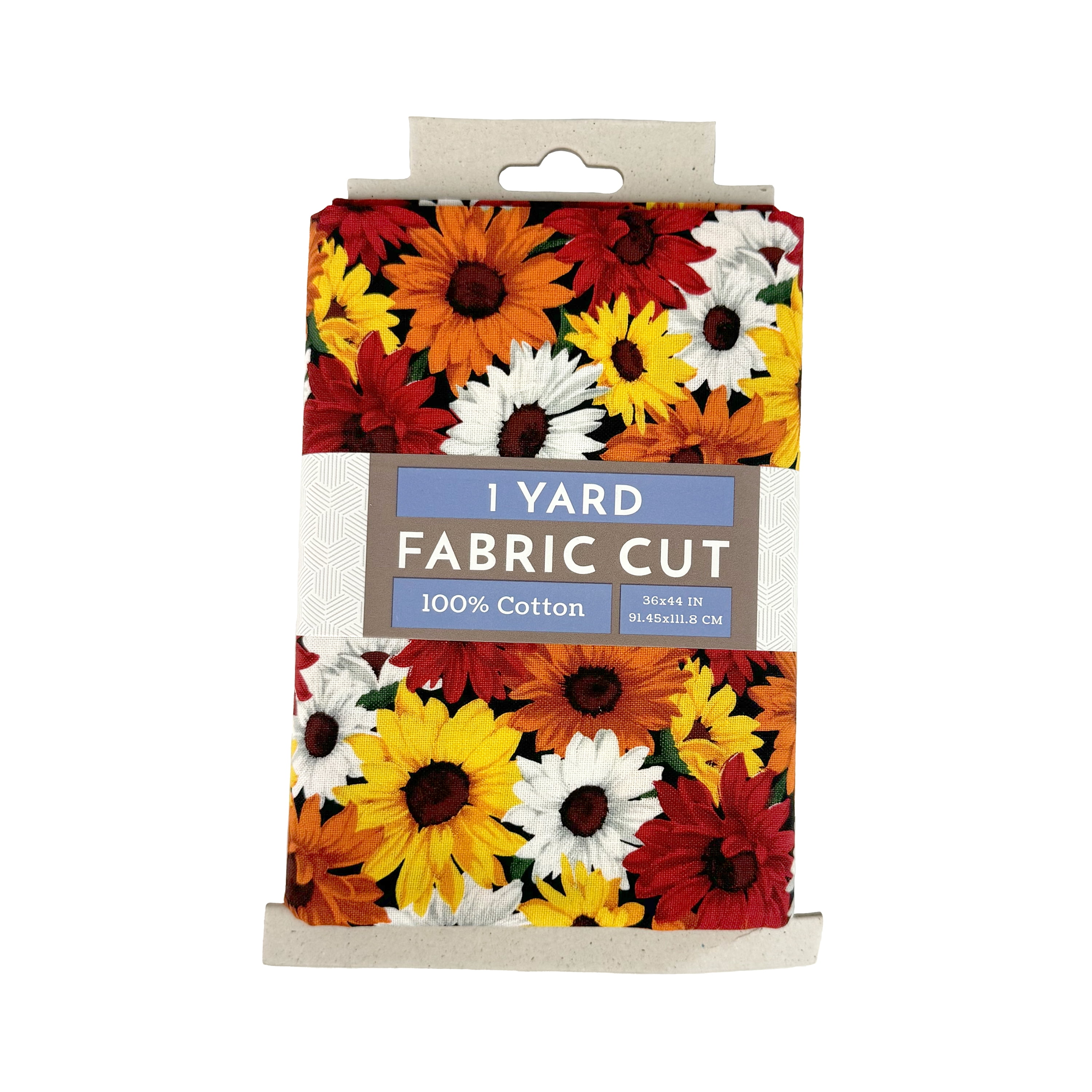 Fabric Traditions 44" x 1 yd 100% Cotton Packed Daisy Craft Fabric, Red and Orange