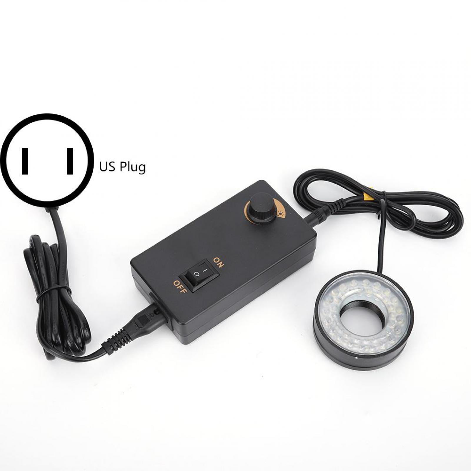 US Plug Adjustable Source Microscope Ring Light for Video Microscopes Optical Instrument LED Brightness Adjustable Light 