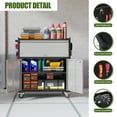 thumbnail image 6 of Gaeanet Metal Garage Storage Cabinet with Wheels, Rolling Steel Cabinets with 1 Drawer & Adjustable Shelf,Storage Cabinets with Pegboard & Handle for Garage,Warehouse,Gray/Black,Assembly Required, 6 of 9