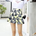 thumbnail image 3 of IROINNID Empire Waist Mini Skirts For Women A-line High Waist Culottes Pleated Skirt Print Skirt, 3 of 6