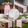 thumbnail image 6 of Pink Plaid Table Runner 90 Inches Long, Spring Farmhouse Buffalo Checkered Cotton Linen Table Runners Dresser Scarves, Decorative Fabric Tabletop Scarf Furniture Cover for Home Dinner Party 13"x90", 6 of 8