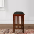 thumbnail image 5 of Faux Leather Upholstered Wooden Backless Barstool, Dark Brown, 5 of 5
