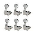 thumbnail image 1 of Guitar String Tuning Pegs Tuning Machines  Machine Heads Tuning Keys Oval Button 6 Right for Electric Guitar or Acoustic Guitar Chrome Black, 1 of 7