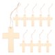 thumbnail image 1 of 20 piezas de madera en blanco con forma de cruz, agujeros y cuerdas. Ideales para manualidades, decoración del hogar, iglesias y otros eventos. Figuras de madera sin terminar para bodas y cumpleaños., 1 of 7