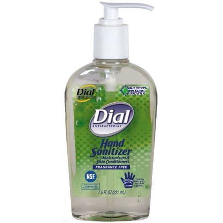Dial Professional 01585EA Antibacterial With Moisturizers Gel Hand Sanitizer  7.5 Oz  Pump Bottle  Fragrance-free