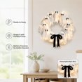 thumbnail image 5 of Halloween Glowing Ghost Wreath, Light-up Spooky Wreath with 12 Ghost Decor, RC, 6H Timer, Ideal for Halloween Party (D 16x3inch), 5 of 9